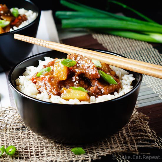 Spicy Mongolian Beef with Pineapple