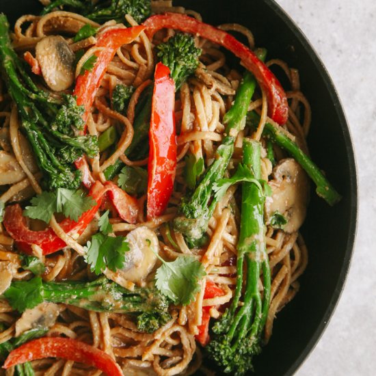 Spicy Peanut & Veggie Noodles