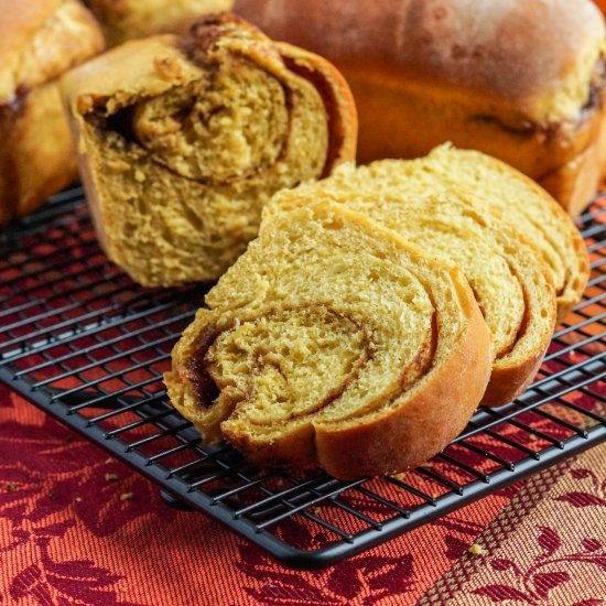 Pumpkin Cinnamon Swirl Bread