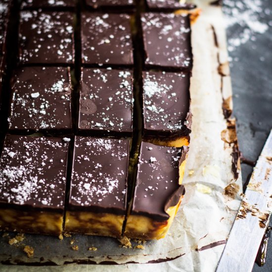 Salted Caramel and Hazelnut Slice