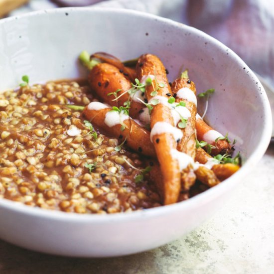 Smoky Eggplant Buckwheat Bowl