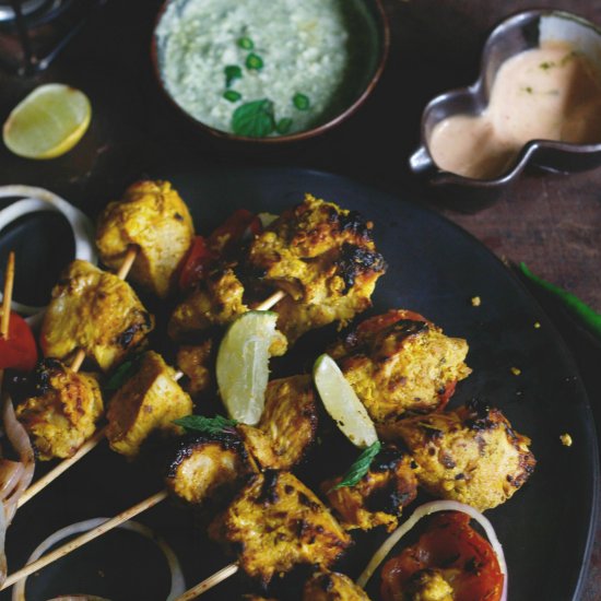 Tequila lime chicken kebab