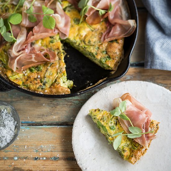 asparagus and pea frittata