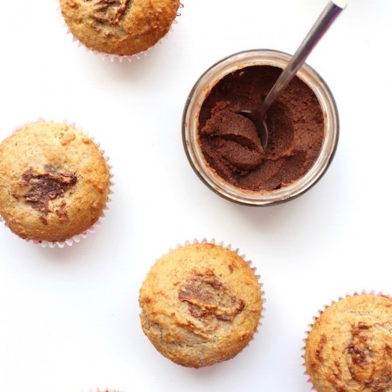 ‘Nutella’ Filled Banana Muffins