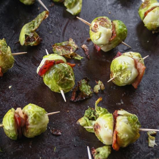 Brussels Sprouts and Bacon Skewers