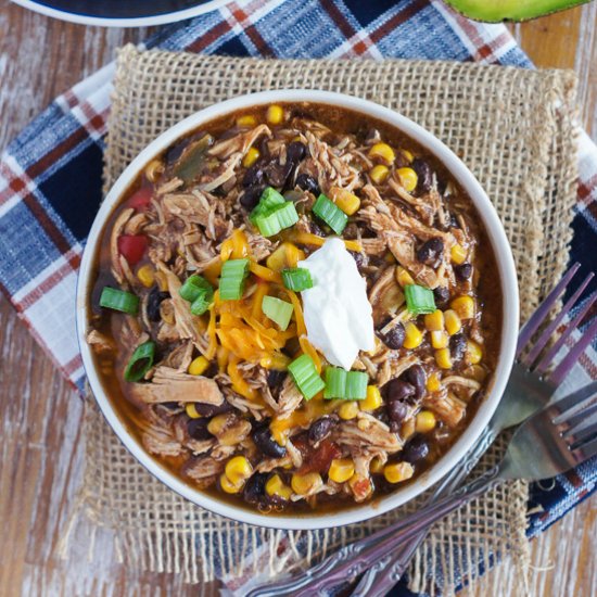 Slow Cooker Taco Chicken Chili