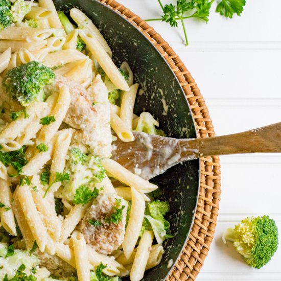 Panko Chicken Broccoli Penne Pasta