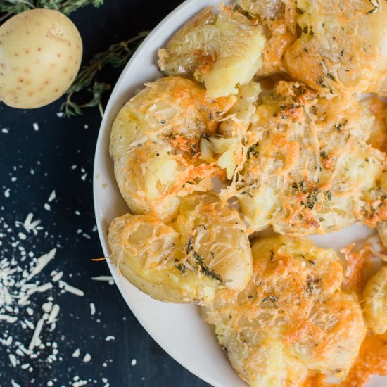 Herb and Cheese Smashed Potatoes