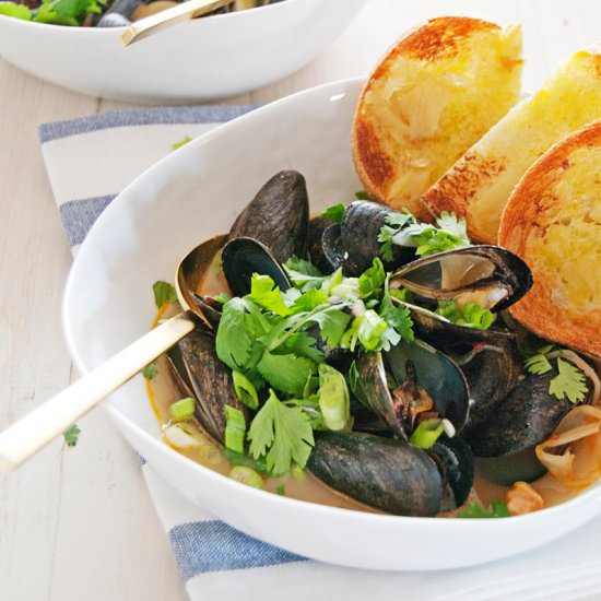 Mussels and Thai Chili Fennel Broth