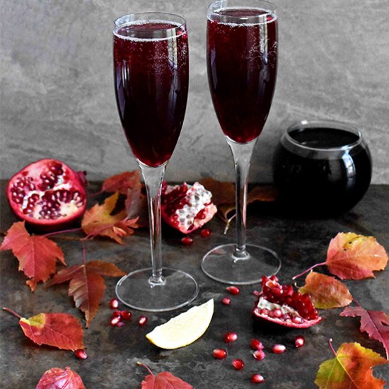 Pomegranate Champagne Cocktail