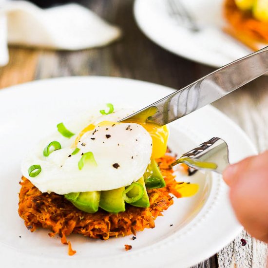 Poached Egg Sweet Potato Rounds