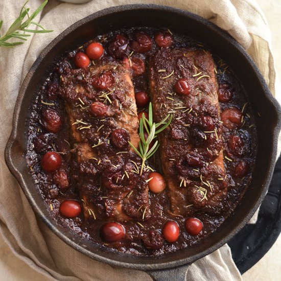 Skillet Cranberry Balsamic Salmon