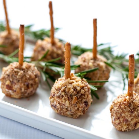 Mini Cheese Balls on a Stick