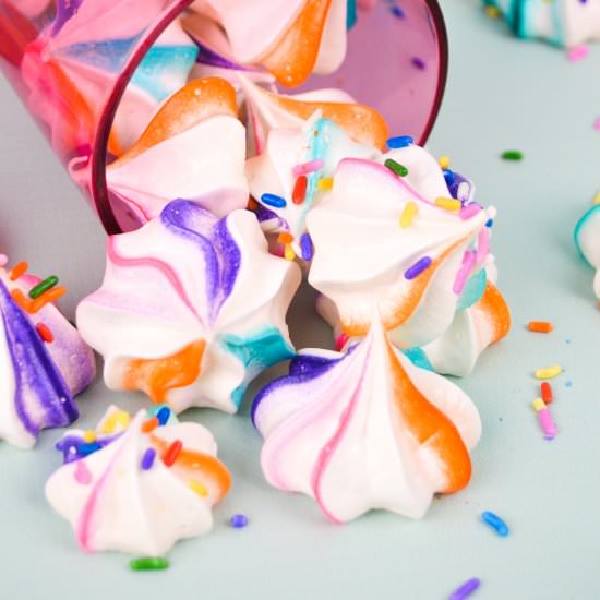 Rainbow Meringues