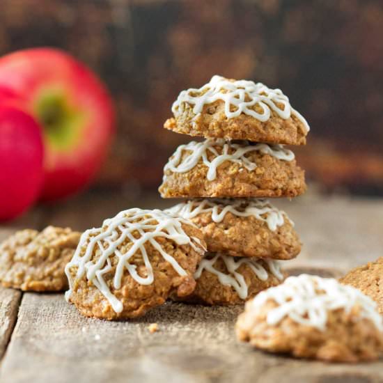 Maple Glazed Apple Oatmeal Cookies