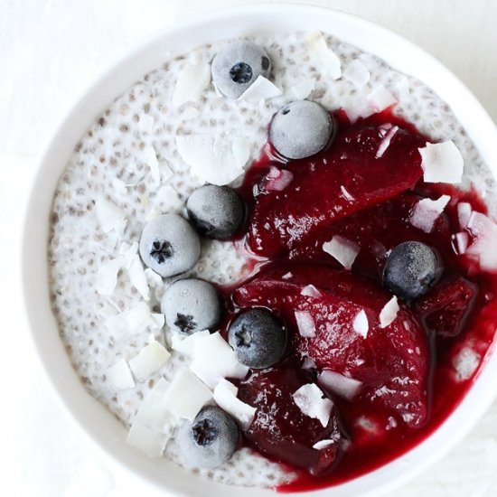 Coconut Chia Pudding with Plums