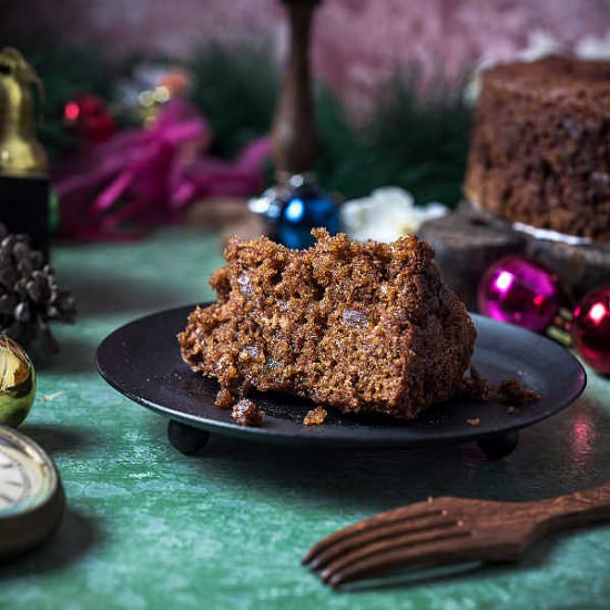 Eggless Christmas Fruit Cake