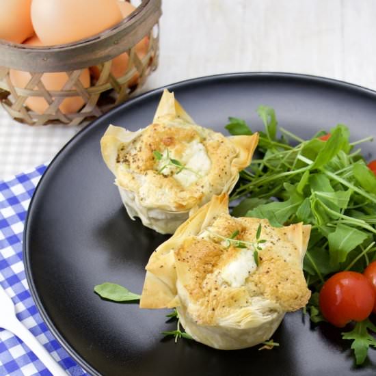 Artichoke and Goat Cheese Quiches