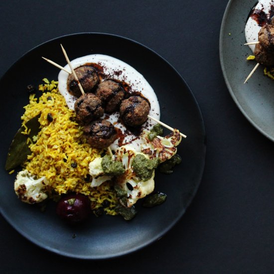 Spiced Kofte with Jewelled Rice