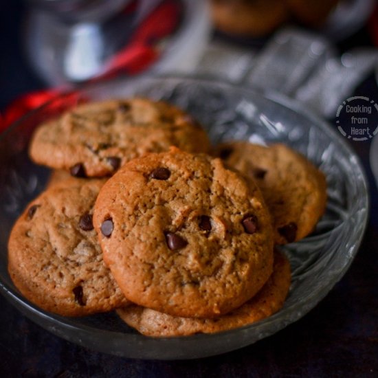 Eggless Chocolate Chip Cookies