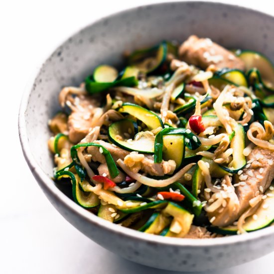 Turkey Chow Fun Tamari Zoodles