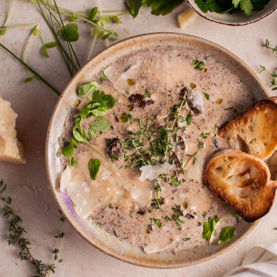 Loaded Creamy Mushroom Soup