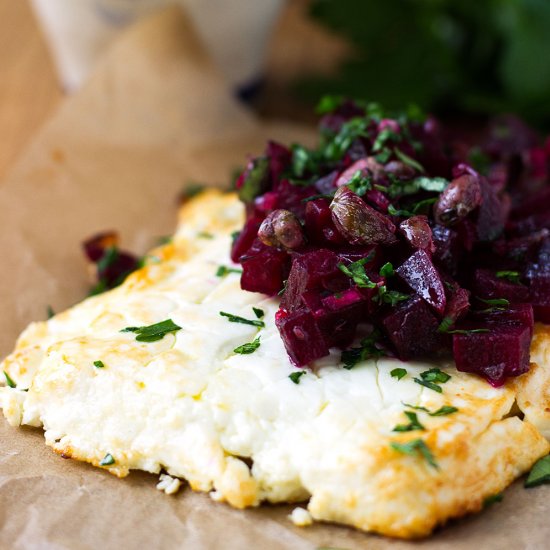 Baked Feta with Beetroot Salsa