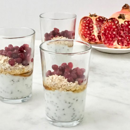 Yogurt Oatmeal Pomegranate Cups