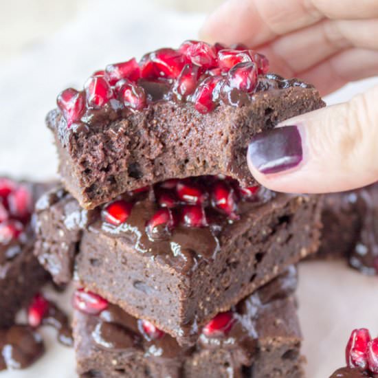 Fudgy Cocoa Pomegranate Brownies