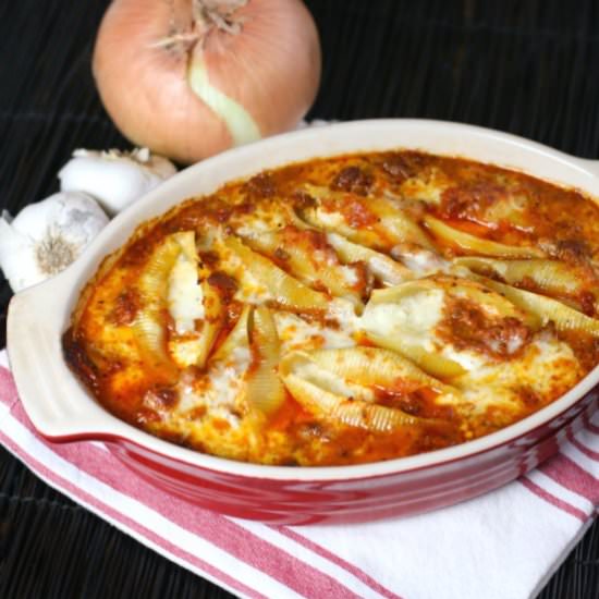 Lazy Girls Cheesy Stuffed Shells