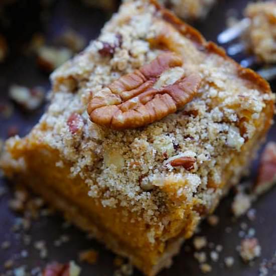 Pumpkin Pecan Cheesecake Bar