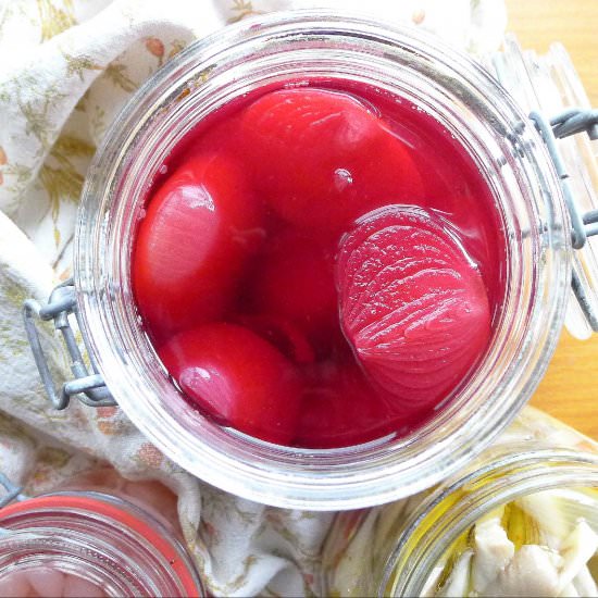 Scarlet-Pickled Onions