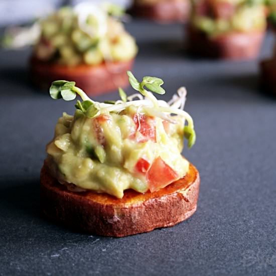 Sweet Potato Bites with Guacamole