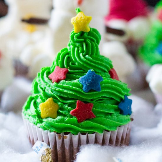 Three Easy Christmas Cupcakes