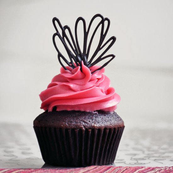 Pink Chocolate Cupcakes