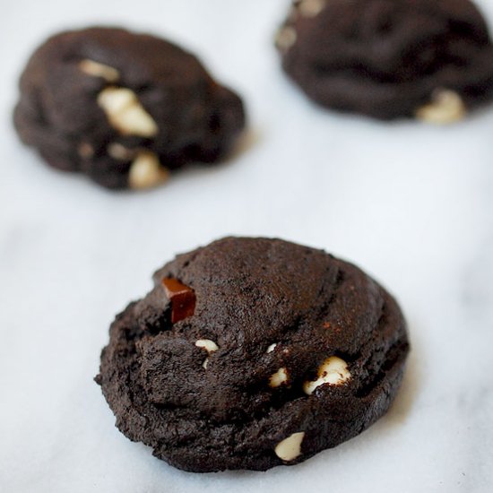 Soft Batch Double Chocolate Cookies