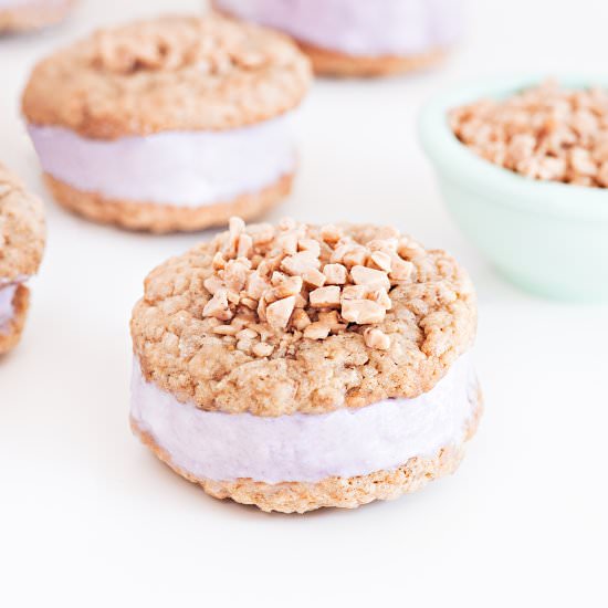 Lavender Toffee Ice Cream Sandwich