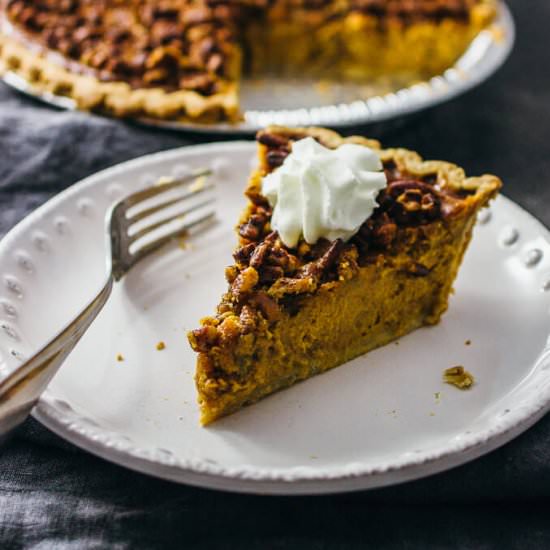 Perfect pecan pumpkin pie