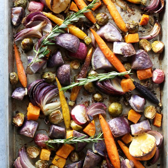 Lemon rosemary roasted vegetables