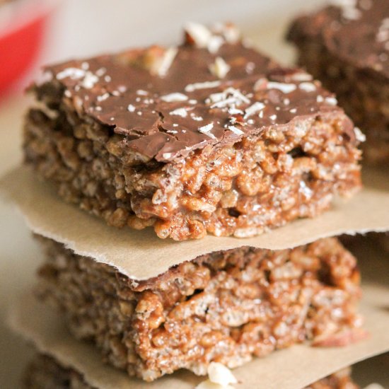 Guilt Free Nutella Krispy Treats