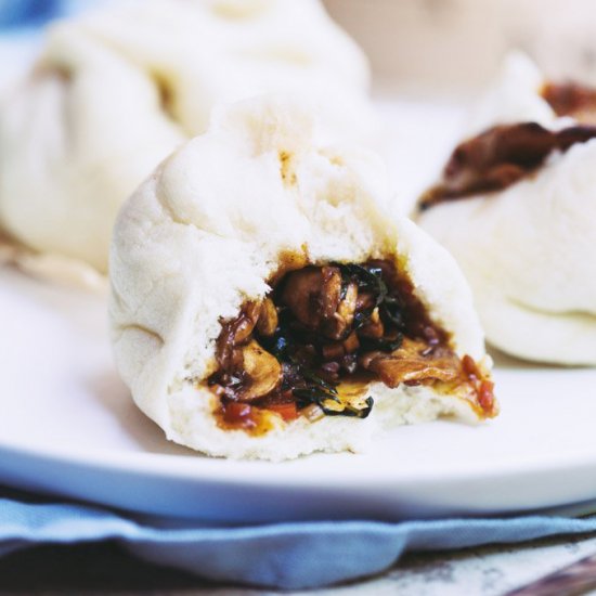 Sneaky BBQ Mushroom Steamed Buns