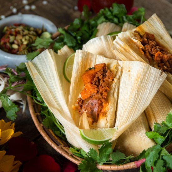 Pumpkin & Chorizo Tamales