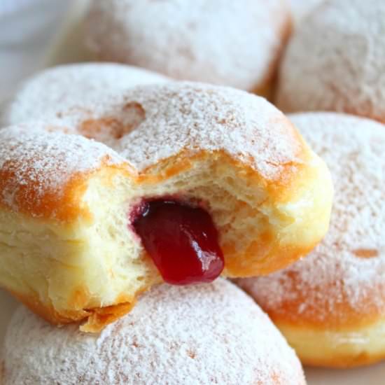 Strawberry Jam Filled Donuts