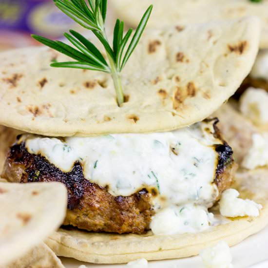 Lamb Sliders + Feta Tzatziki Sauce