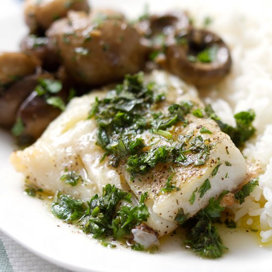 Pan Fried Cod with Herb Dressing