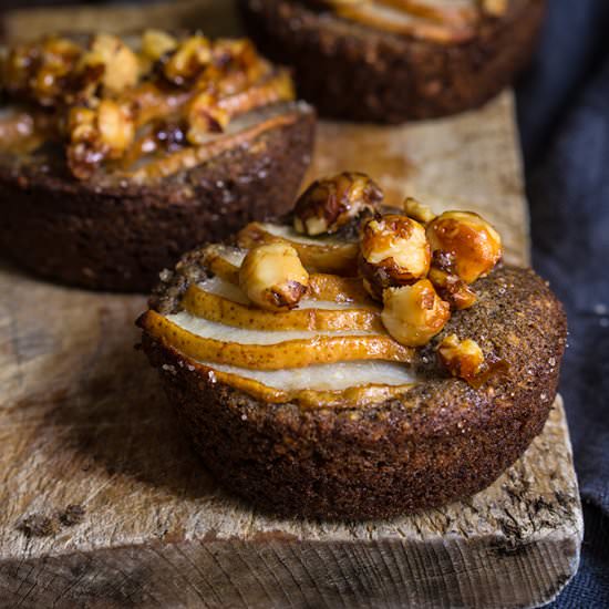 Hazelnut buckwheat pear financiers