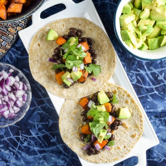 BBQ Black Bean Sweet Potato Tacos