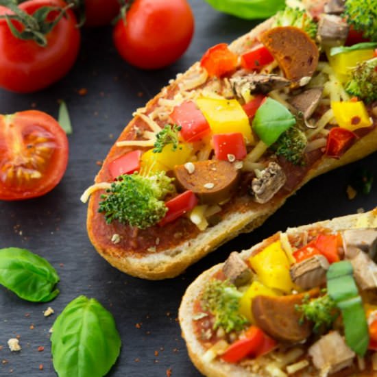 Vegan French Bread Pizza