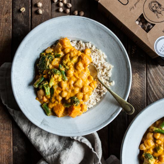 Pumpkin Chickpea Cashew Curry