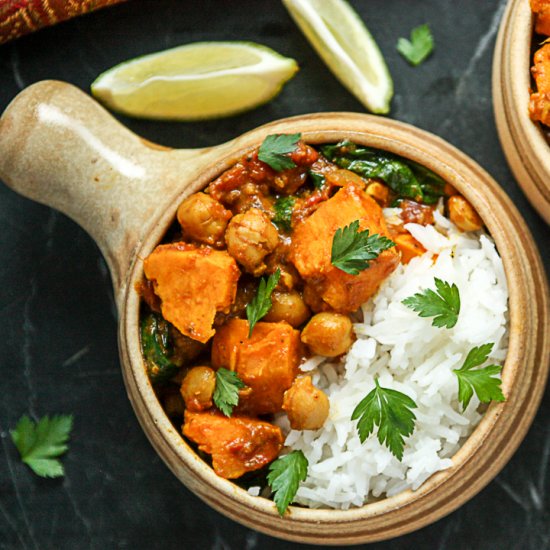 Chickpea Curry with Sweet Potato